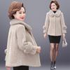Mink Velvet Winter Coat for Middle-Aged & Elderly Women - High-End Thickened Woolen Cotton-Padded Outerwear