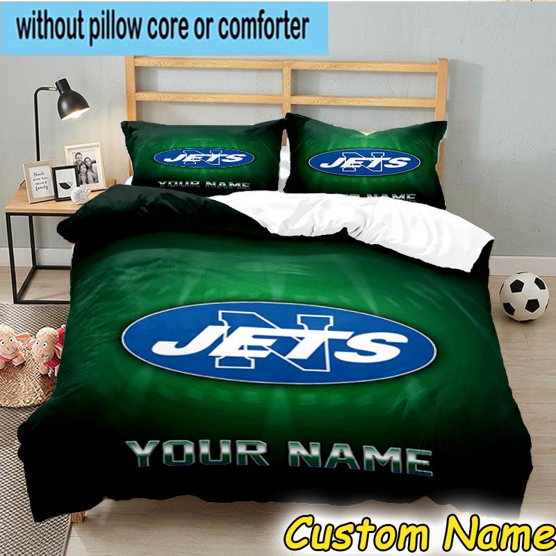 3pcs Custom Name New York Football Helmet Bedding Set Includes 1 Duvet Cover & 2 Pillowcases for All Seasons Dormitory Home Decor Christmas gifts