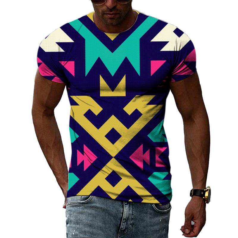 Color Nationality Floral Pattern Unisex T-shirts 3D Fashion Casual Hip Hop Summer Tee Personality Trendly Men Print Short Sleeve