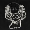 Stylish Pearls Jewelry Set Featuring Multilayers Necklace and Earrings Accessory for Fashionable Woman Casual Wear