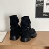 Simple and Versatile Thin Trousers Martin Boots Women's Autumn 2025 New Niche Design Thick-soled Heightening Short Boots