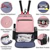 A sports racket backpack - Tour-grade racket bag with a ventilated shoe compartment and multi-layer storage (with sports equipme