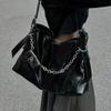 Black Large Capacity Armpit Bag Spicy Girl Commuting Style Tote Bag Mother And Child Bag Leisure Versatile Retro Chain Large Woman Bag