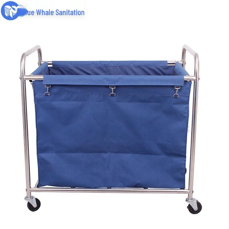 LanJingHuanWei Heavy-Duty Stainless Steel Recycling Linen Cart