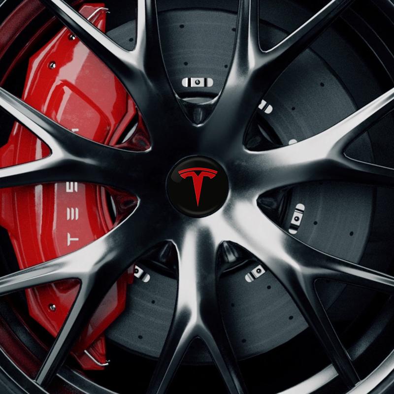 4pcs 56mm Car Wheel Center Hub Cap Badge Emblem Decal Wheel Sticker For Tesla Model Y 3 S X Roadster