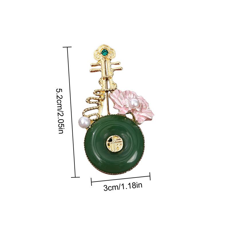 1PC Chinese Style Green Crystal Women Fashion Exquisite Gourd Shape Brooch Collar Pin Alloy Label