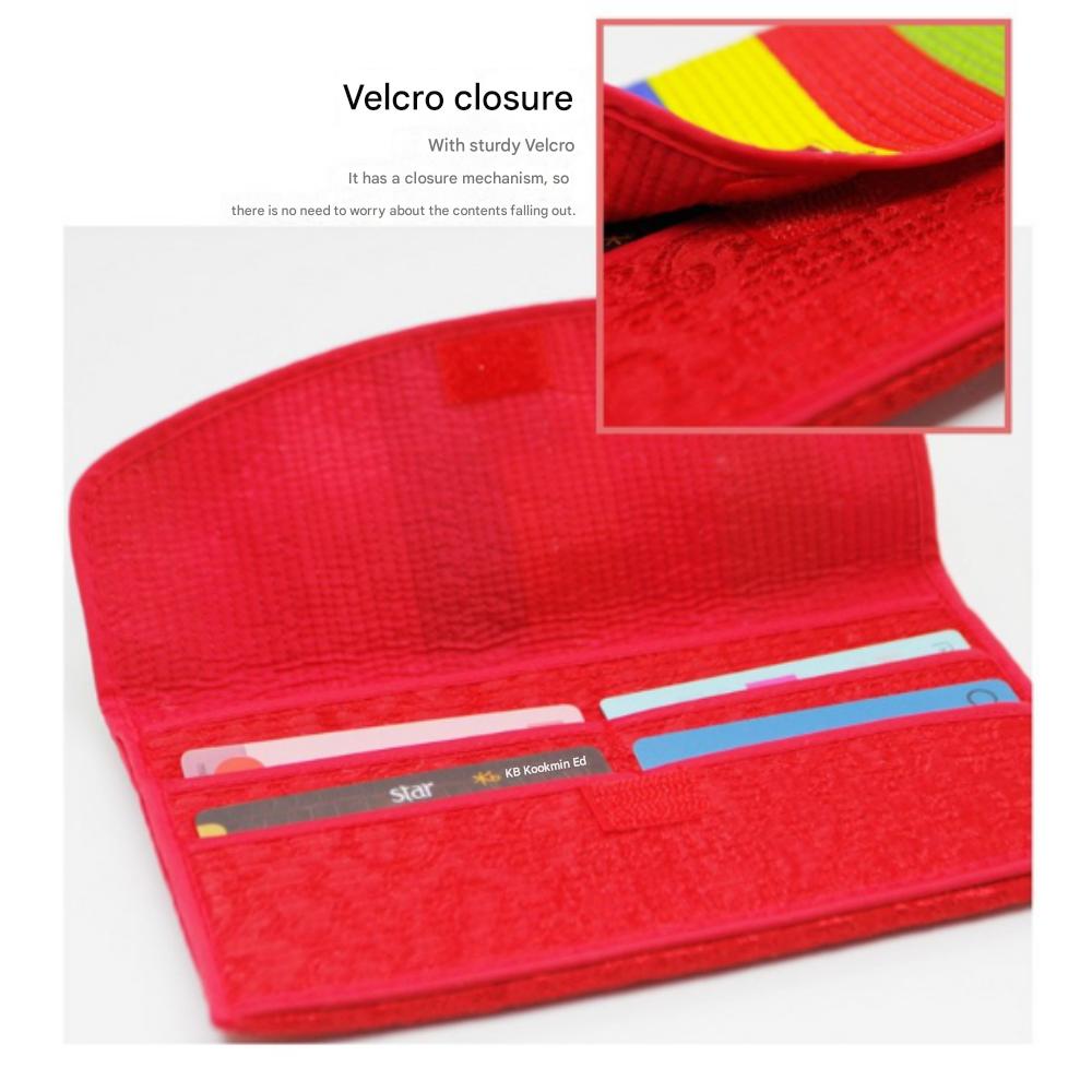 Colorful Silk Korean Quilted Long Wallet