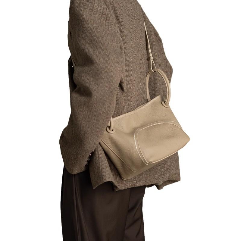 Первый слой из коровьей кожи Niche Commuter Cowhide, сумка-ведро на одно плечо, переносная корзина для овощей, мягкая кожаная сумка, женская универсальная