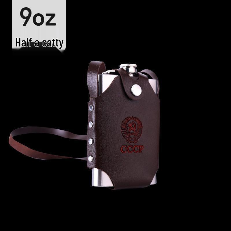 Stainless Steel Hip Flask Set: Portable Outdoor Vodka & Wine Bottle with Cup