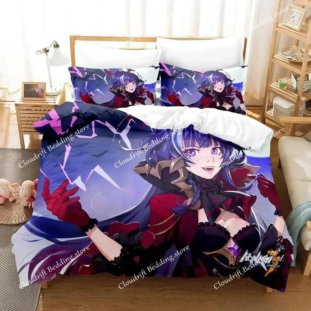 Новый 3D-принт Аниме Honkai Impact 3 Комплект постельного белья для взрослых и детей Спальня Пододеяльник Комплекты Домашний текстиль Подарки на день рождения