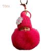 VANA Shop Cute Sleeping Baby Fluffy Pompom Plush Doll Hanging Pendant Key Ring Keychain