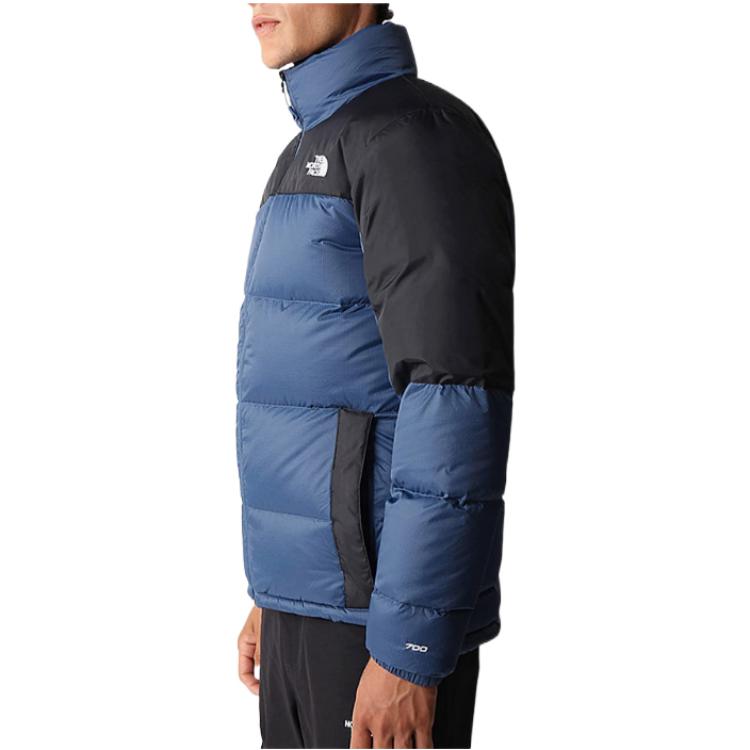 THE NORTH FACE Down Jackets Men's Blue Stand Collar Moderate Straight Fit NF0A4M9J-MPF