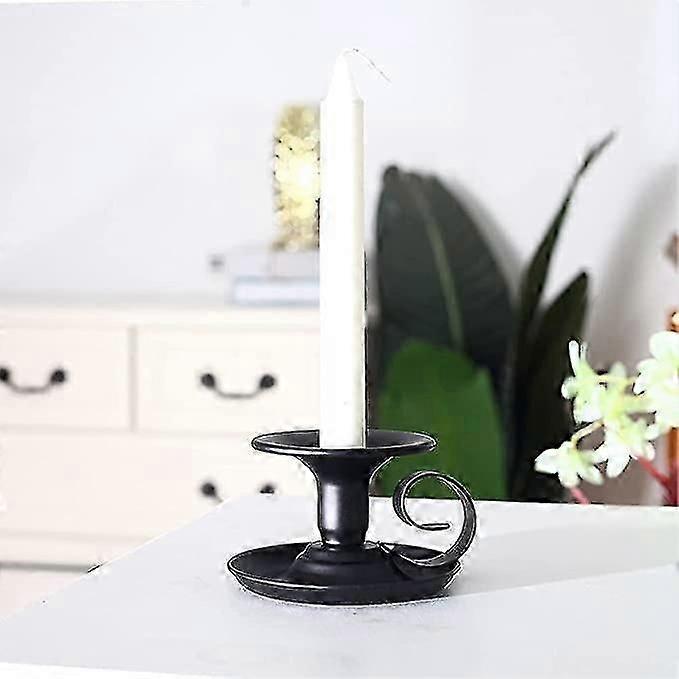 Candlestick Holders Black Candle Holder, Retro Iron Taper Candle Holder, Wrought Candlelight Stand, Candle Holders For Party Decorations(1pc, Black),z