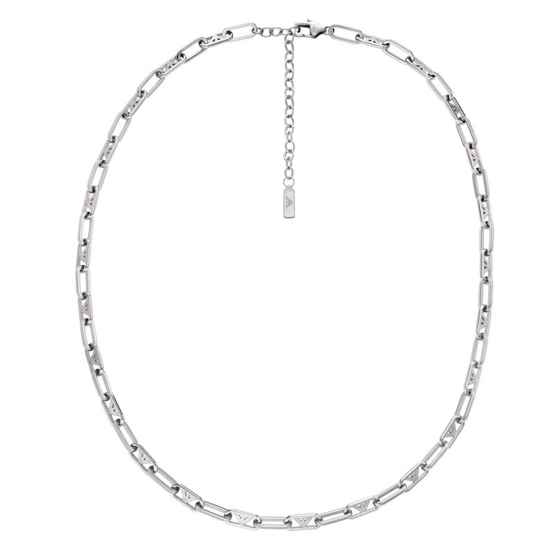 Emporio Armani Модный и универсальный мужской серебряный браслет-цепочка Кубинская цепь из нержавеющей стали в хип-хоп стиле Серебряный F базовая упаковка - оригинальная коробка бренда