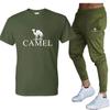 New Spring and Summer Men's T-shirt Trousers Two-piece Suit Fashion Novel Trend Leisure All-match Sports Suit