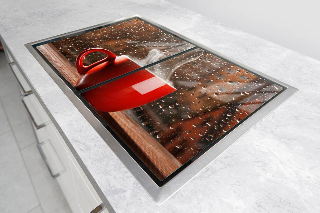 SZKLANA PŁYTA OCHRONNA NA KUCHENKĘ 70x52 KAWA