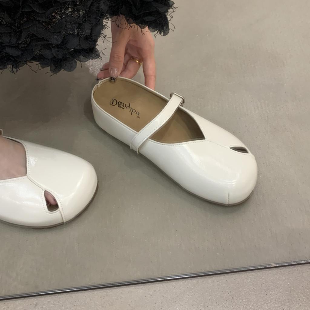 Крутые шлепанцы на толстой подошве с закрытым носком, женская уличная обувь, лето 2025, новинка, под юбку, супер огонь, на одном ремешке, полуботинки, серебристые, одинарные туфли