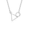 Simple Geometric Triangle Circle Buckle Necklace Pendant Female, Personalized Student Guochao Angular Round Geometric Clavicle Chain