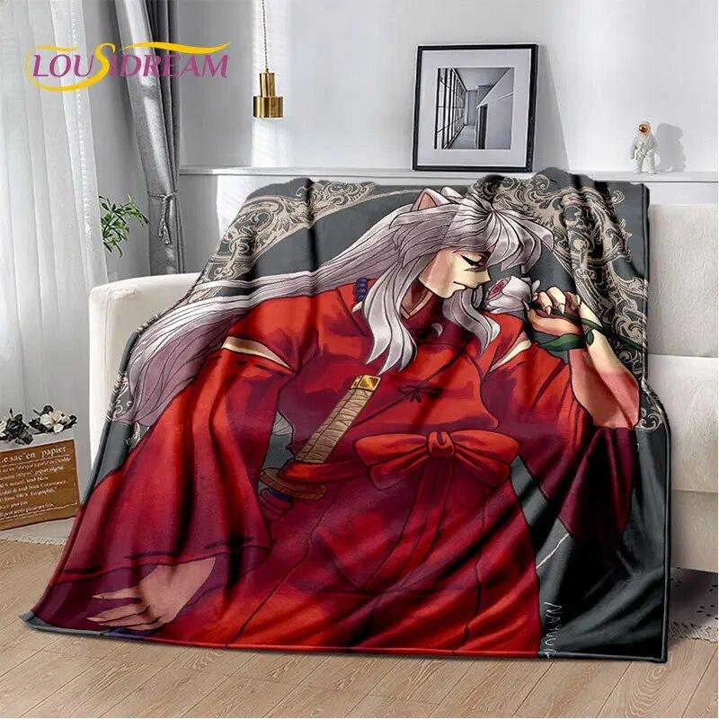 Мягкое плюшевое одеяло с рисунком аниме Inuyasha, фланелевое одеяло для гостиной, спальни, кровати, дивана, чехол для пикника Bettdecke
