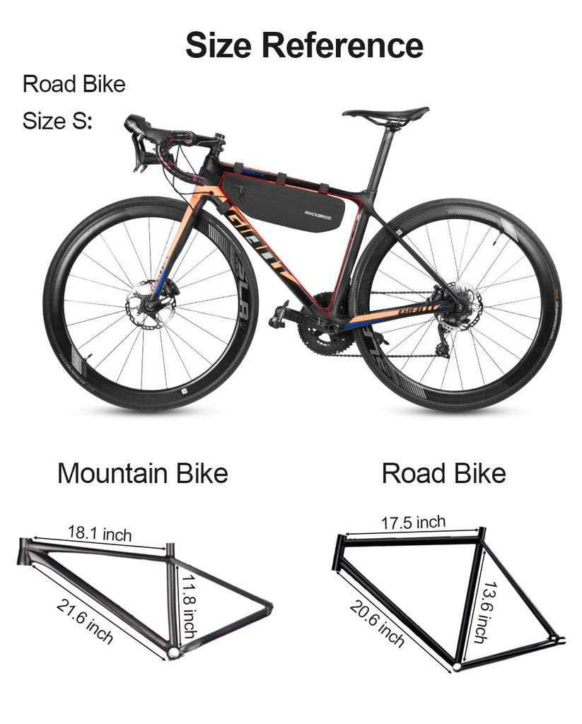 Rockbros Frame Bicycle Road Large Triangle Easy To Take Out Convenient To Install Bag, Bag, Waterproof, Bike, Capacity, Bag, Lightweight, Slim,