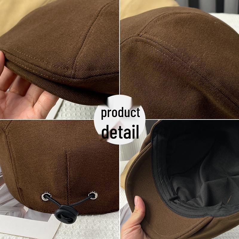 Women's Summer British Retro Newsboy Hat, Large Fit, Small Face Effect, Versatile Duckbill Beret
