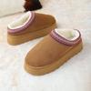 Модные тапочки на платформе, пушистые, женские/мужские, домашние, балетки, модная плюшевая зимняя обувь, женская, домашняя, элегантная, повседневная обувь, большой размер