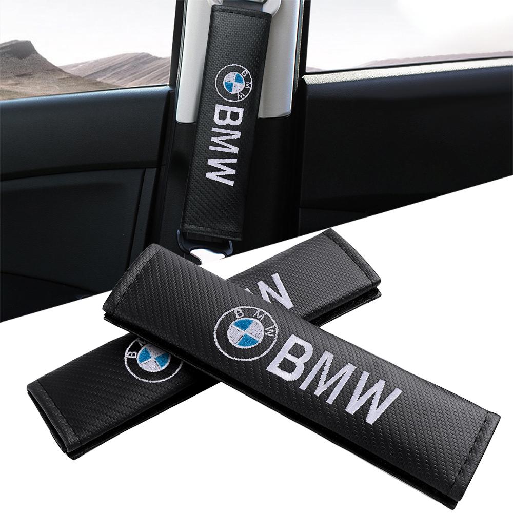Carbon Fiber Car Safety Belt Covers Seat Belt Case Embroidery for Bmw M Performance M2 M3 M4 M5 M6X 320i X1 X3 X4 X5 X6 E36 E39 CJ7