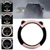 Cute Ears Steering Wheel Cover Pink Fluffy Plush Handle Cover With Cartoon Steering-wheel Universal Fit For Women I4r1