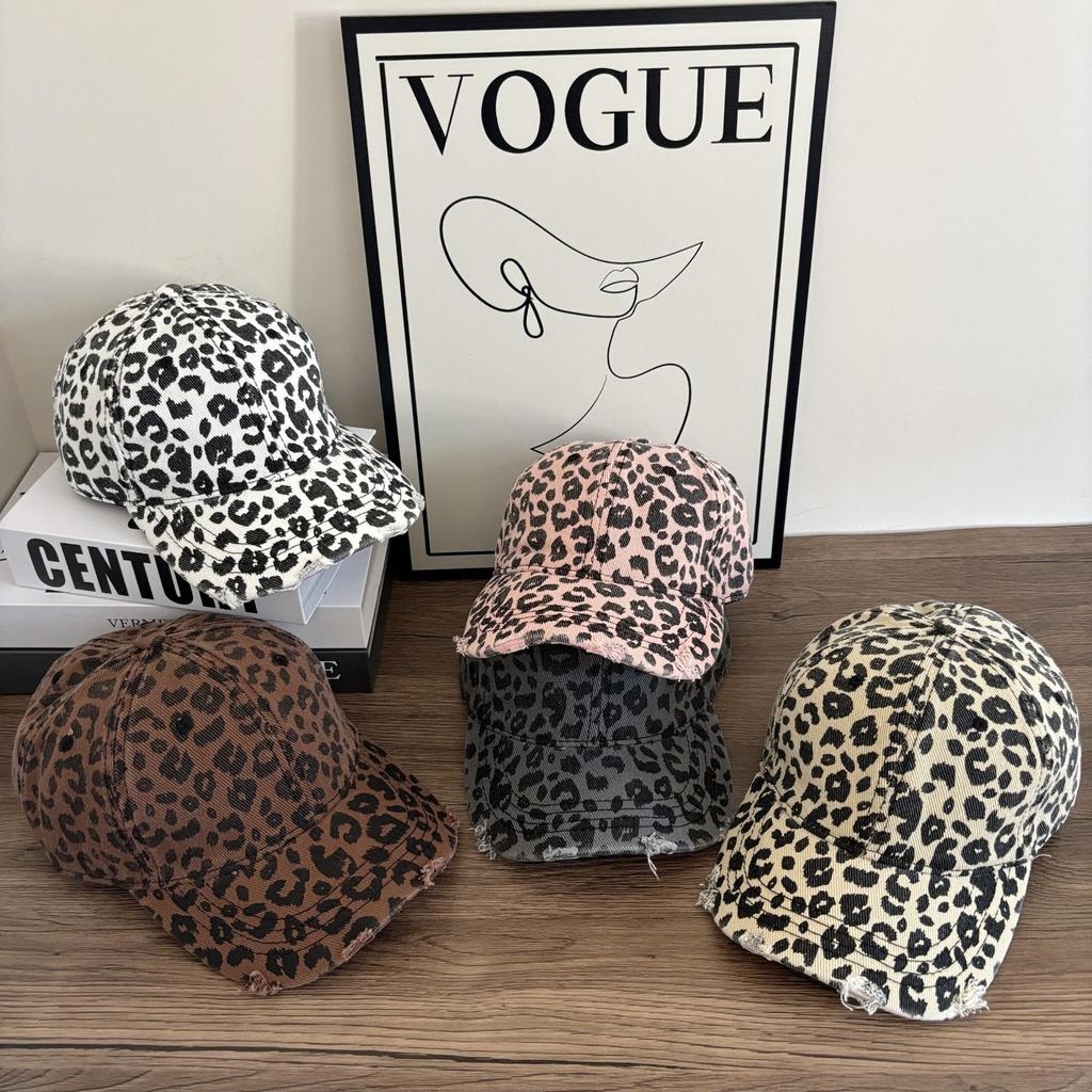 Женская бейсболка с леопардовым принтом - Европейская и американская уличная мода Хип-хоп Утиный козырек