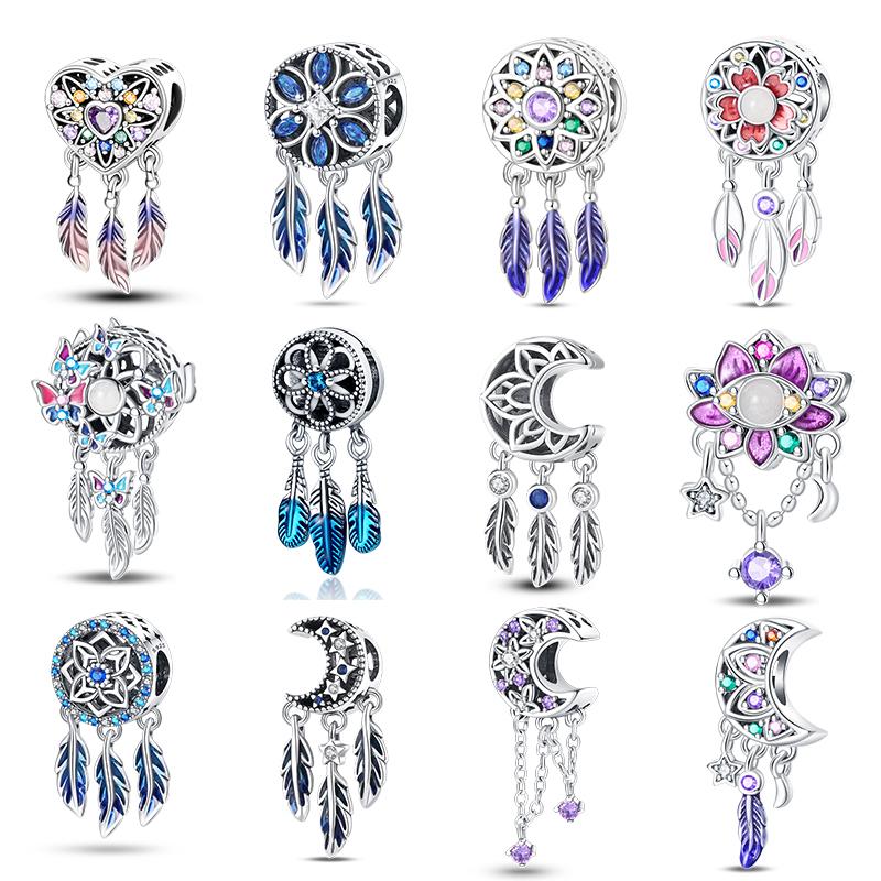 Charms Copper Dream Catcher Theme Series Beaded For 3Mm Original Bracelet Necklace For Women Luxury Exquisite Jewelry Gift