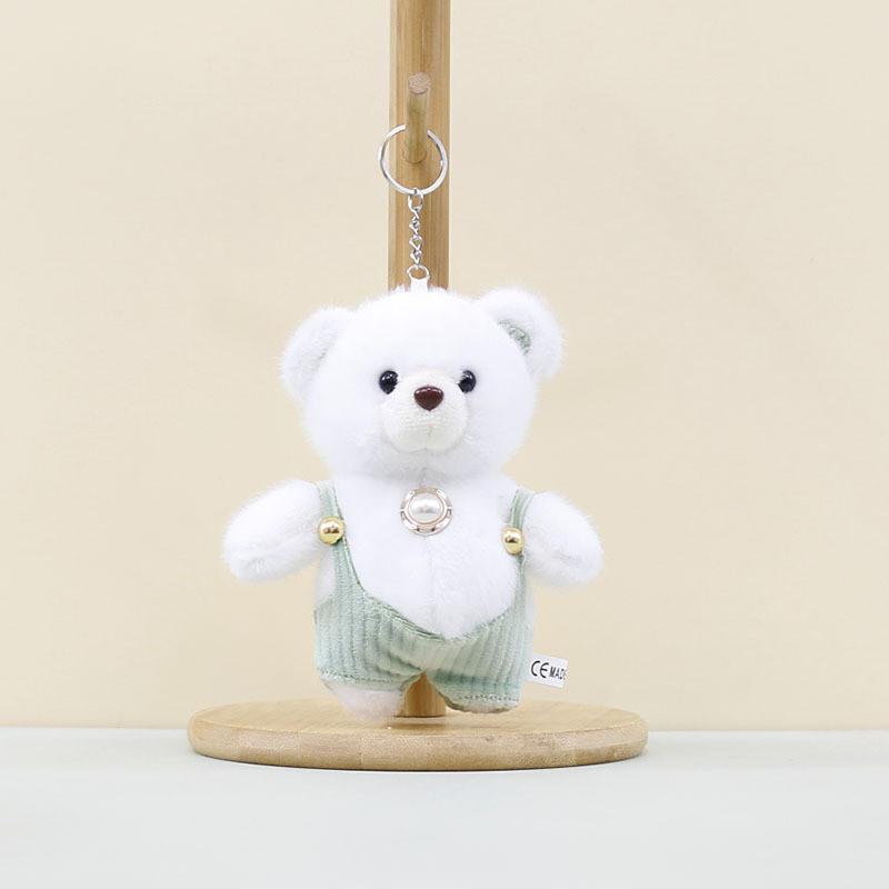 Big Whimsical Belly Teddy Bear Keychain Soft Plush Charm Adorable Bag Accessory