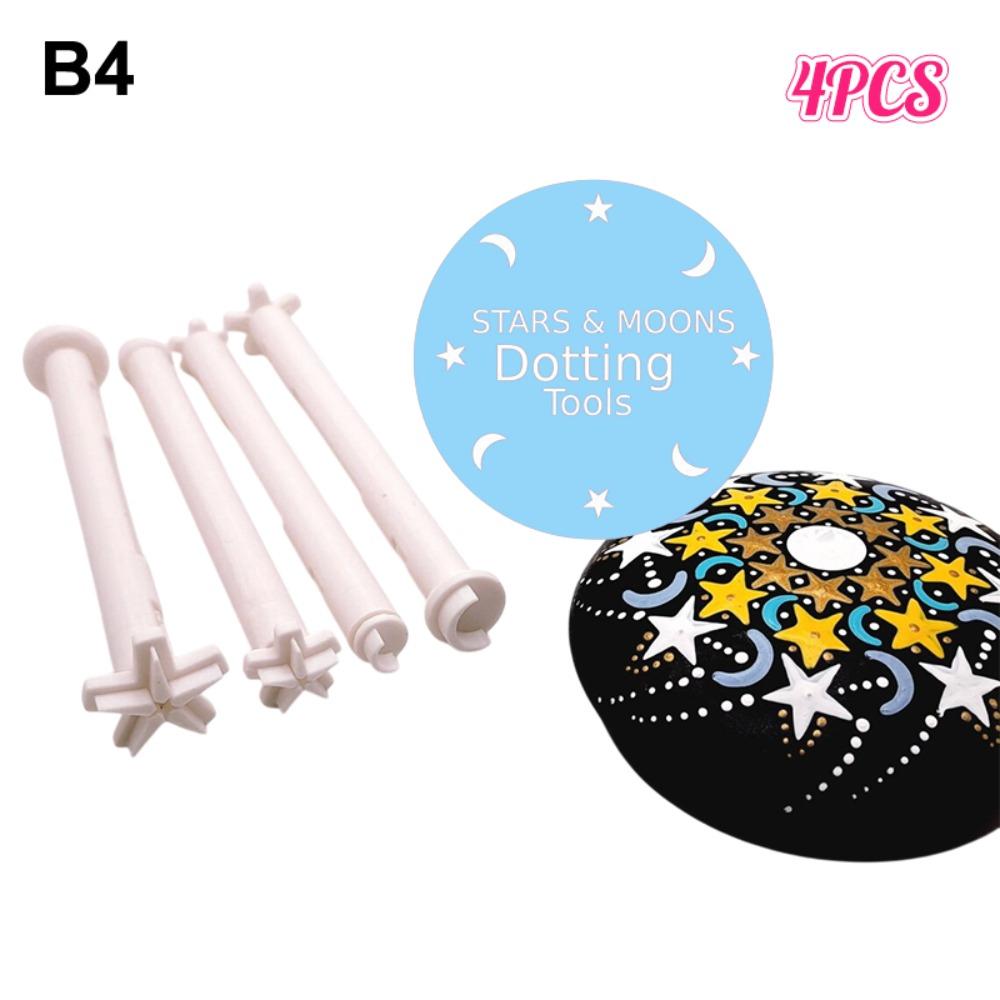 4pcs Moon Pattern Art Stamp Pen Reusable Dot Painting Pen New Embossing Tool for DIY Graffiti