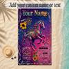 Horse Theme Soft Beach Towel Personalized Custom Name Text Towel Portable for Beach Pool Travel
