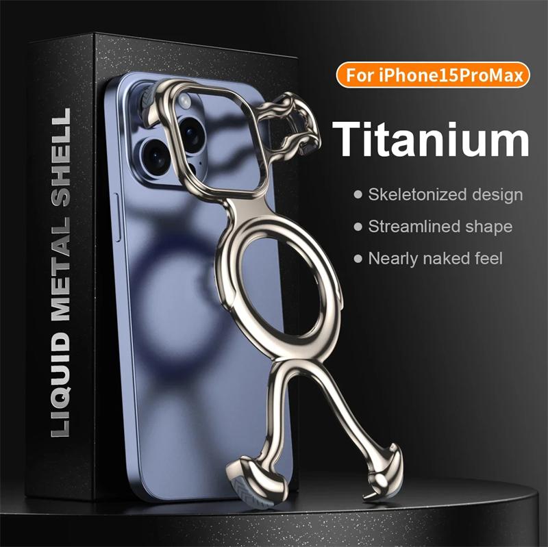 Роскошный чехол из жидкого металла с магнитным покрытием специальной формы для iPhone 16 15 14 13 Pro Max Magsafe Rimless Heat Disipation Phone Cover