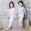Children's Shirt And Cropped Pants Loungewear Two Piece Kids Pajamas Set Summer Ice Silk Children's Pajamas
