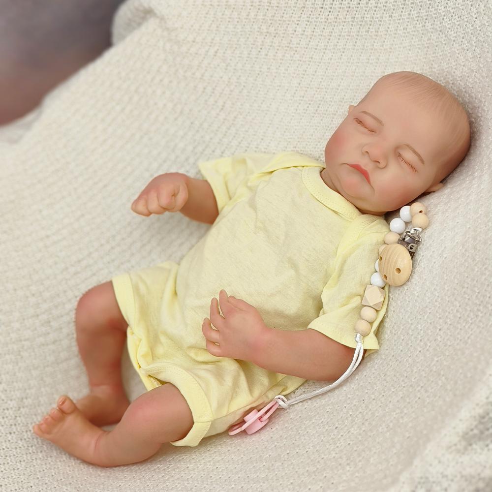 43 см Levi Lifelike Reborn Baby Doll, ручная работа, 3D-раскрашенная кожа, все тело, силиконовая виниловая кукла-мальчик, мягкое тканевое тело, рождественский подарок