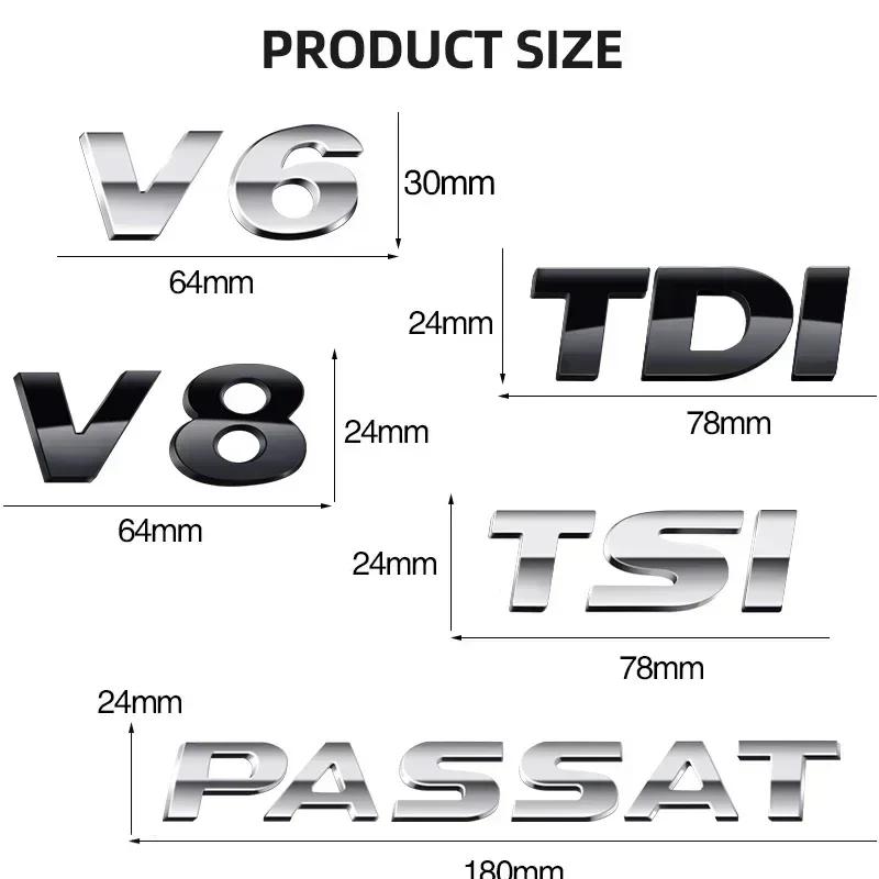 Колпаки на колеса 1 шт. Хром 3D ABS PASSAT TSI TDI V6 V8 Буквы Автомобиль Задний Багажник Кузов Боковое Крыло wp4 Значок Логотип Эмблема для Volkswagen B JUY1
