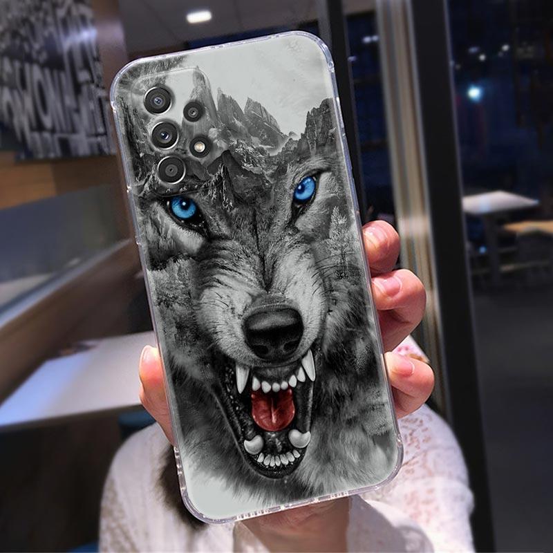 Силиконовый прозрачный чехол для Samsung Galaxy A52 A51 A53 A72 A71 A73 A32 A31 A33 A22 A11 Мягкие чехлы Чехол Орел Кот Лев Тигр Животное