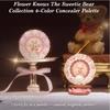 Flowerknows ПАЛЕТКА-КОНСИЛЕР БРОНЗЕР THE SWEETIE BEAR 4 ЦВЕТА Маскировка темных кругов Полное покрытие Контуринг Тональный крем