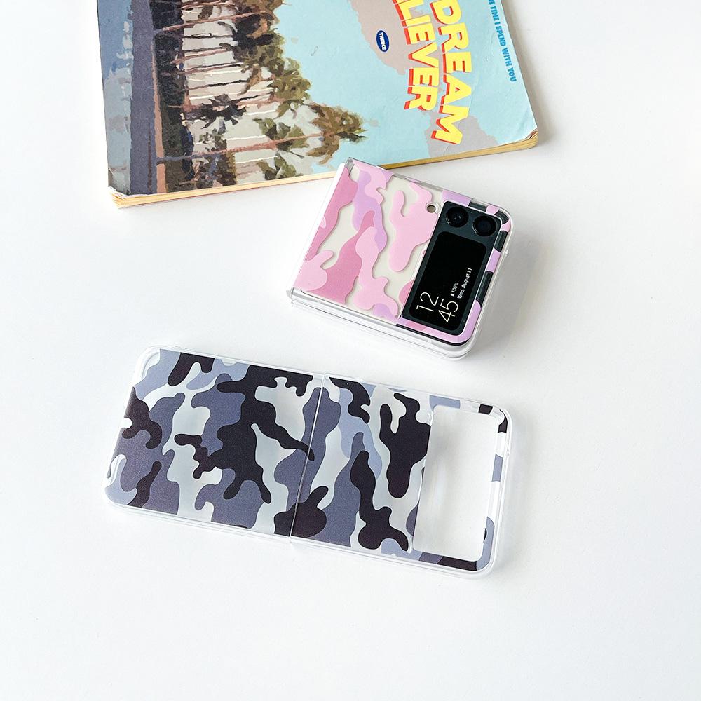 Чехол для Samsung Galaxy Z Flip 4 3, прозрачный противоударный чехол с камуфляжной окраской, жесткая задняя крышка для ПК, чехол для Samsung Zflip4 Flip3 5g