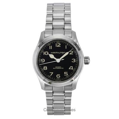 Мужские часы Khaki Field Murph из нержавеющей стали с черным циферблатом, автоматические H70405130 100M