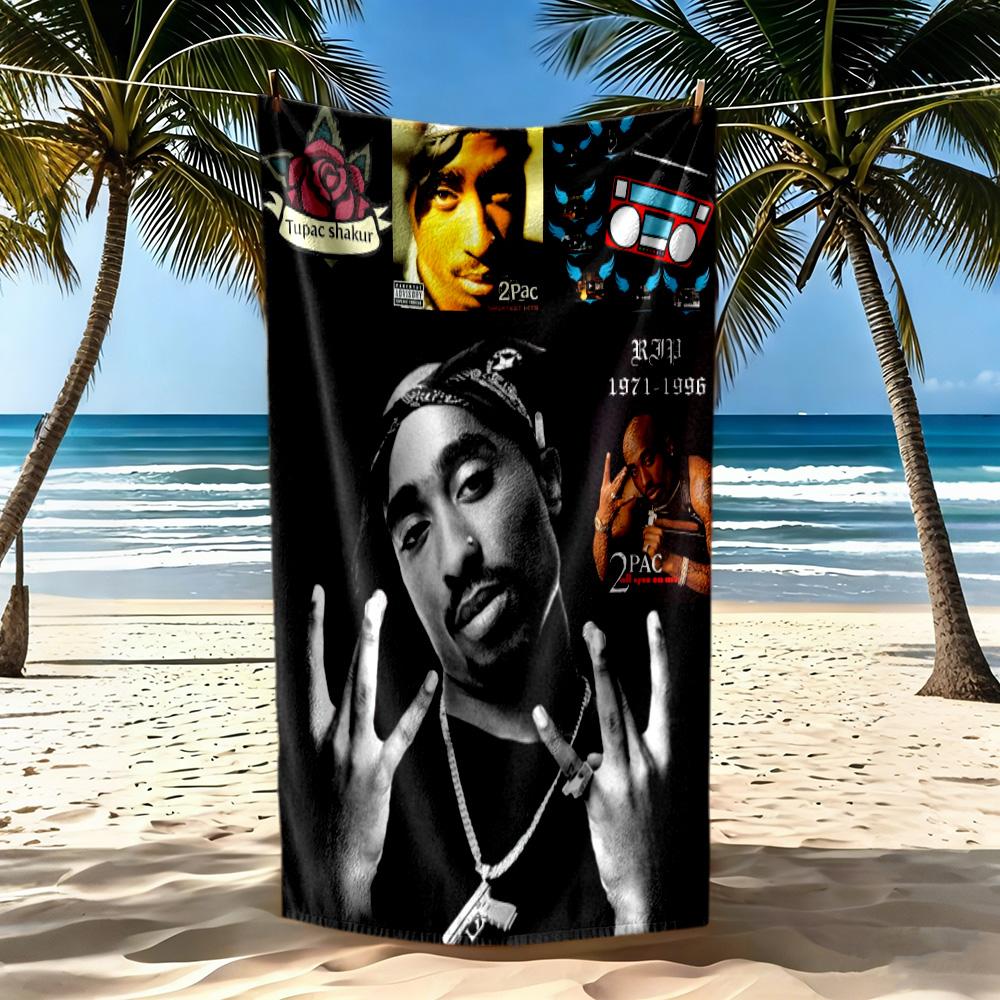 2pac Theme Beach Towel Soft Durable Quick-Dry Comfortable Lightweight Suitable for Sports, Travel, Swimming, Yoga, Bathroom, Beach, And Pool