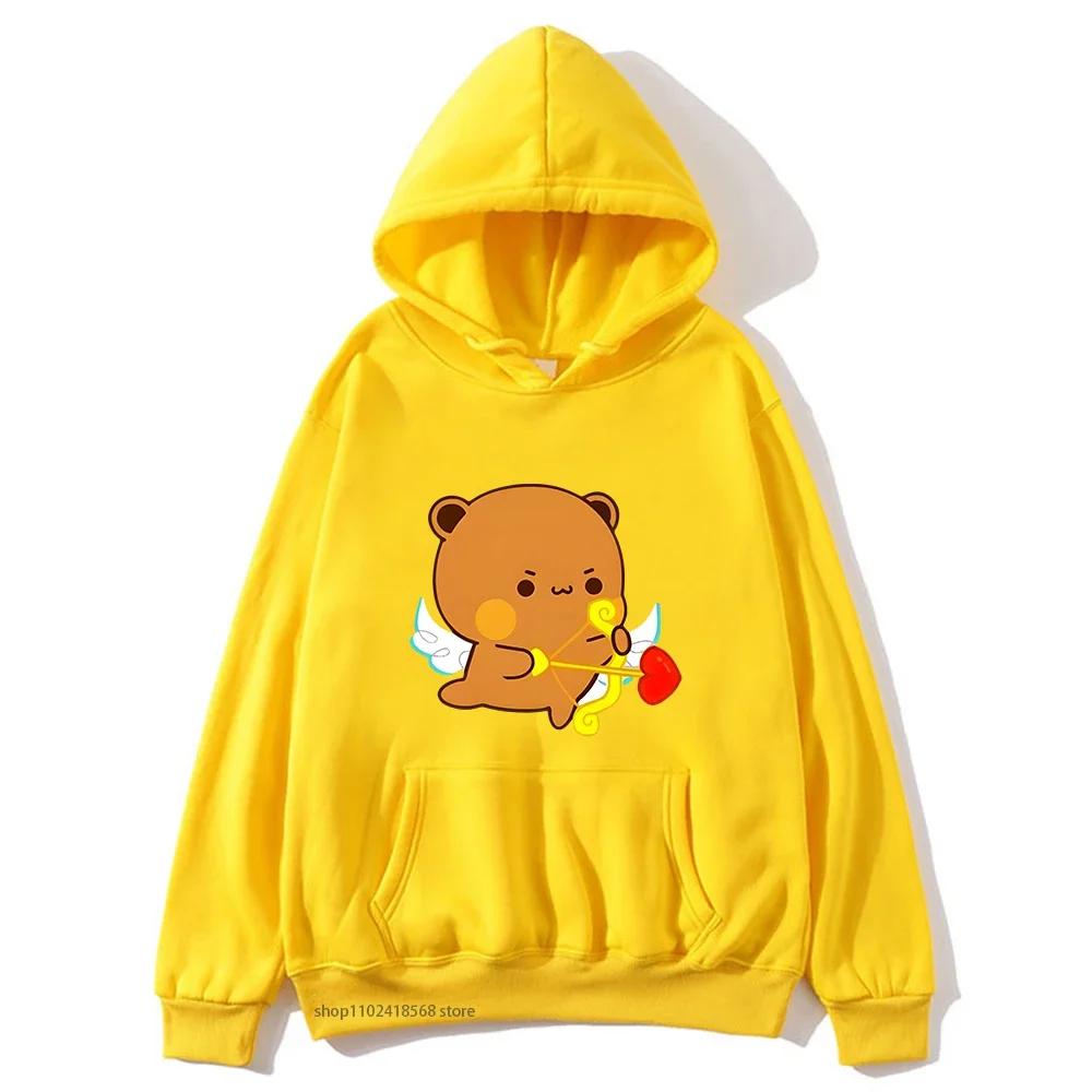 Cute Dudu and Bubu Hoodies Panda and Brownie Bear Couple Sweatshirt Men Women Clothes Kawaii Style Top