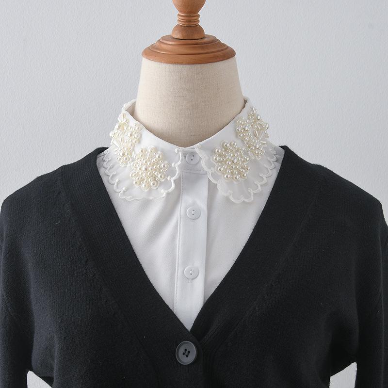 Women Handmade Fake Collar for Woman Shirt Detachable Business Removable Lapel False Collar Girls Fuax Cols Clothing Accessories