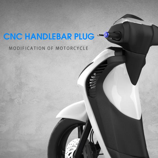 1 Pair Motorcycle Handlebar Plugs High Low Temperature Resistance Waterproof Non-slip Aluminum Alloy Handlebar Caps End Caps for Motorbike