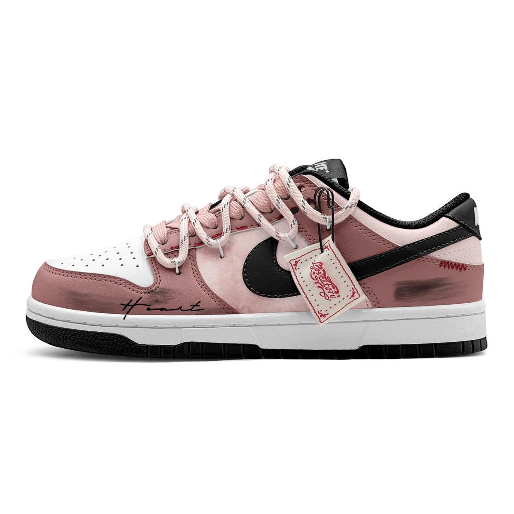 Nike Dunk Abrasion Resistant Abrasion Resistant Low top Skateboard Shoes Women's Pink Brown CW1590-100(TeamS2-S-BOX)