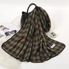 Retro Plaid Printed Pashmina Shawl Scarf For Woman Winter Warmer Scarves Korean Style Neckerchief Christmas Gift Muffler