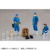 Kaiyodo ART PLA Zookeeper and Baby Gorilla Unpainted and Unassembled Plastic Model AP004B Set, 1/35 Scale, Kit, 6-Piece Box,