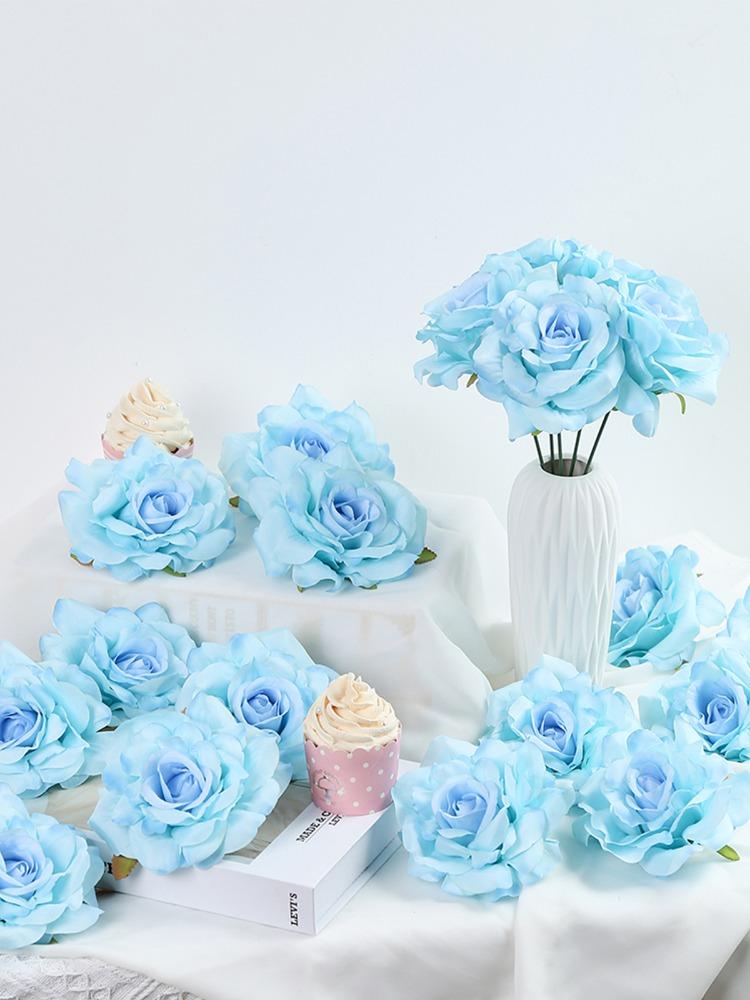 20 шт. головки искусственных цветов без стеблей оптом из шелковых головок роз для свадебных букетов своими руками цветочные праздничные столы украшения дома