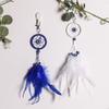 Evil Eyes Dream Catcher Pendant Keychain Hanging Ornament Dream Catcher Wall Hanging Pendant Hand Woven Feather Home Decoration